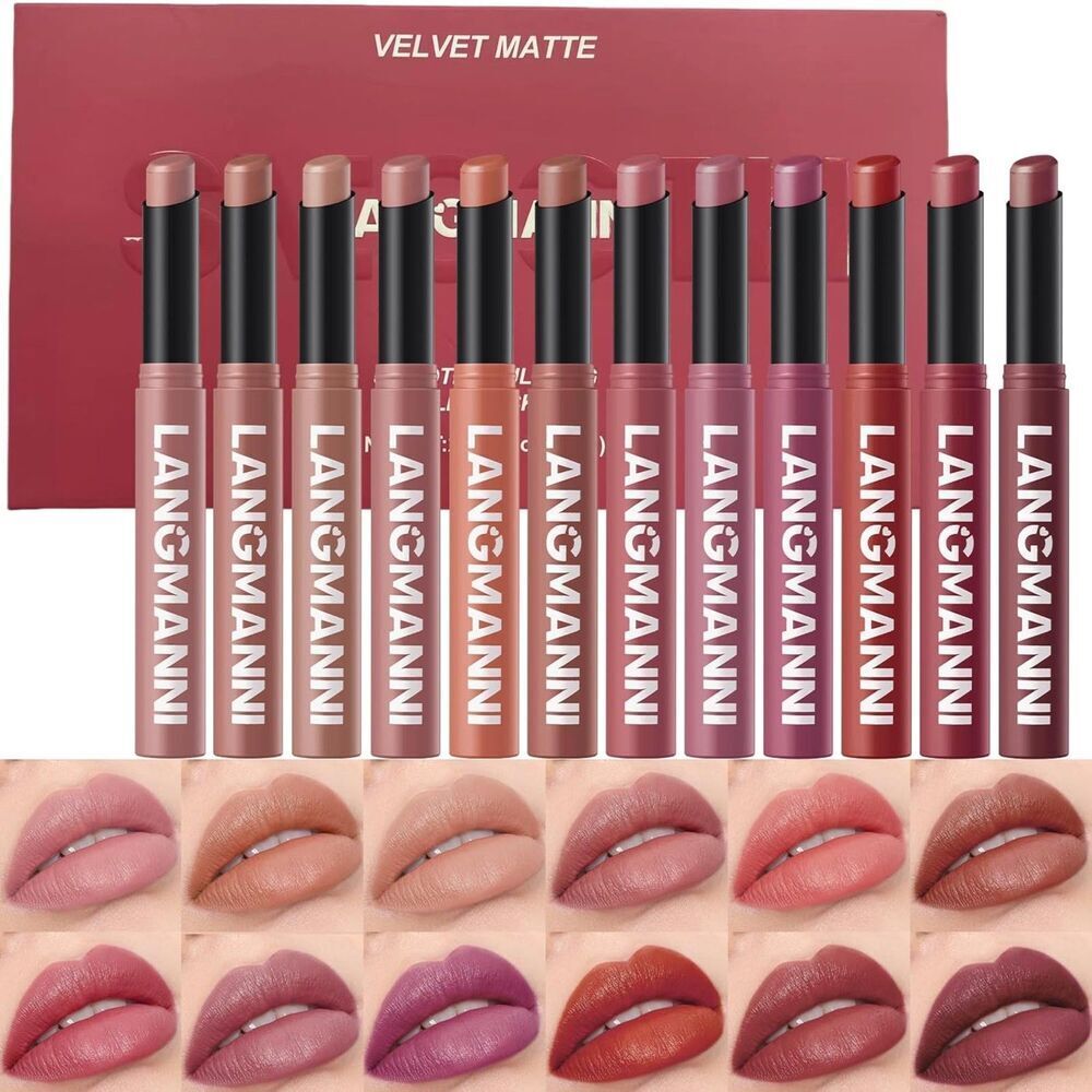 12Pcs Jolilab Velvet Matte High Pigmented Long-Lasting Waterproof Lipstick